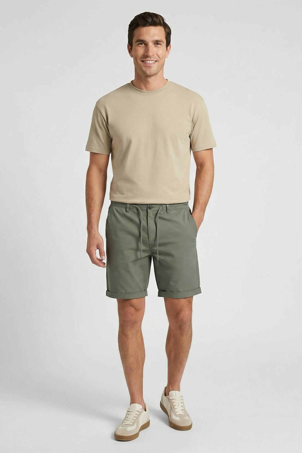 Cars regular fit chino short - olijfgroen