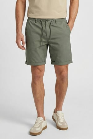 regular fit chino short - olijfgroen