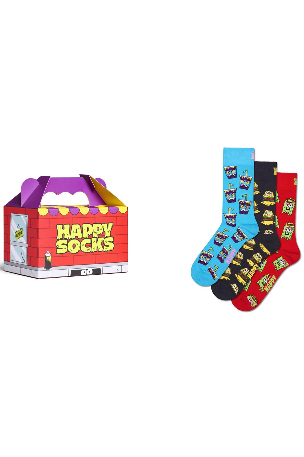 Happy Socks giftbox sokken Hangry Meal - multi (set van 3)