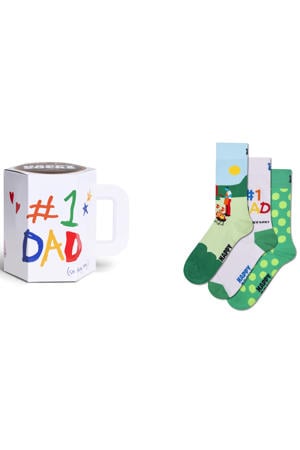 giftbox sokken No. 1 Dad - groen (set van 3)