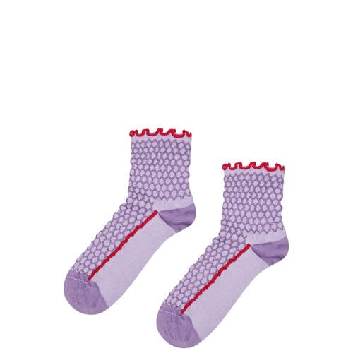 Happy Socks sokken Structure Slinky Mini Crew paars afbeelding