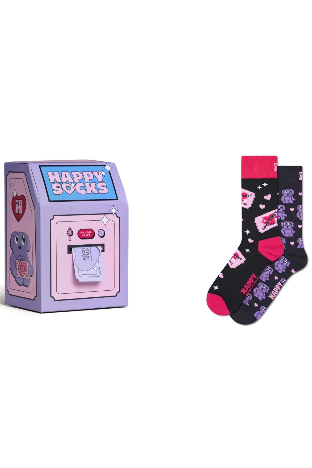 Happy Socks giftbox sokken Love Tickets - zwart (set van 2)