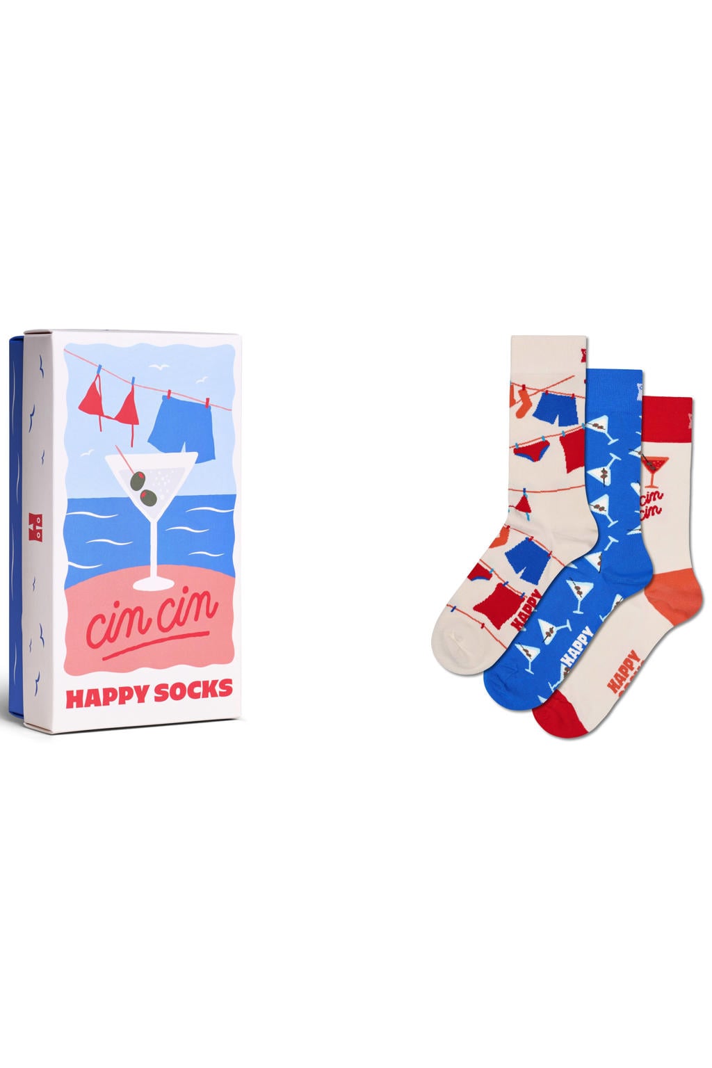 Happy Socks giftbox sokken Cin Cin - multi (set van 3)