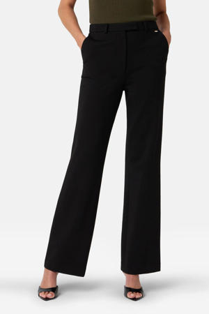 regular waist flared broek zwart