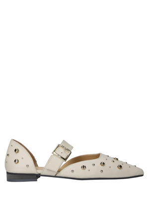 G-Ally-1 suède loafers met studs ecru
