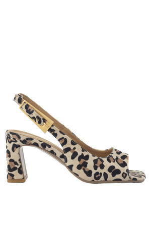 G-Biba-2 suède sandalettes met panterprint beige/zwart