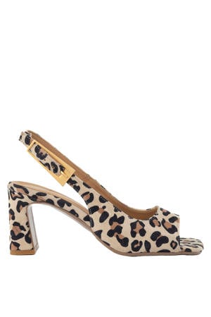 G-Biba-2 suède sandalettes met panterprint beige/zwart