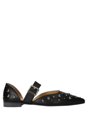 G-Ally-1 leren loafers met studs zwart