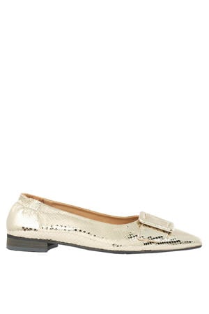 leren loafers goud