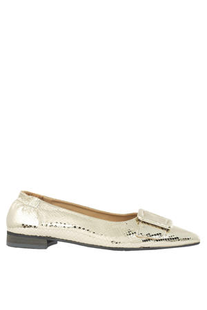 leren loafers goud
