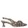 Babouche Jojo-2 suède leren slingback pumps met panterprint en strik beige/zwart