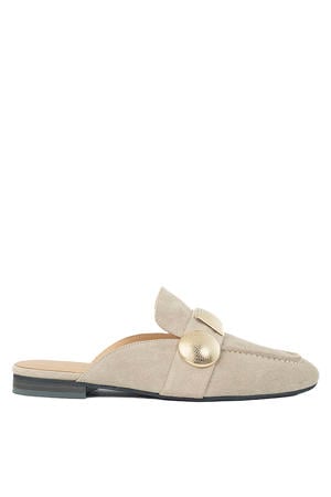 G-Lara-2 suède leren muiltjes beige