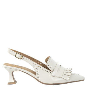 Gina-1 leren slingback pumps ecru