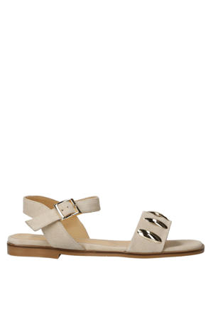 suède sandalen beige