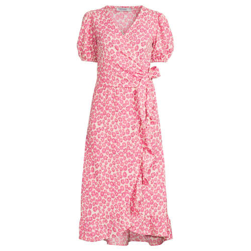 Anytime crinkle midi overslagjurk met bloemenprint roze afbeelding