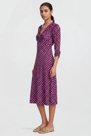 crinkle midi jurk met all over print
