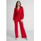 Anytime jersey crinkle wide leg broek rood