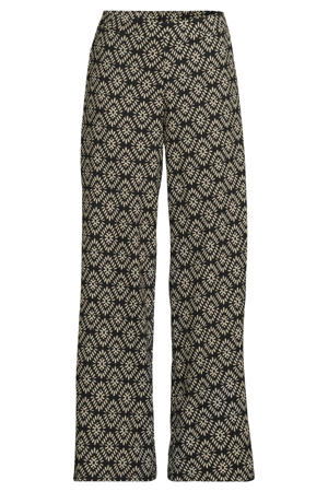 jersey crinkle wide leg broek met all-over print