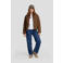 Anytime corduroy gewatteerde jas donkerbruin
