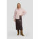 Ruby imitatieleren midi rok met split donkerbruin