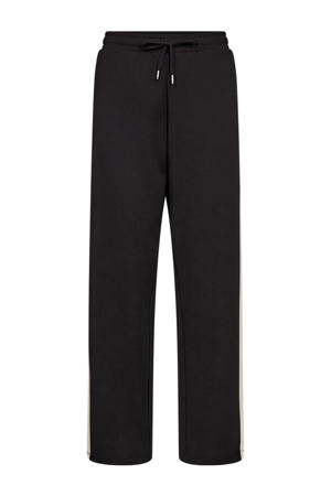 straight high waist casual broek zwart