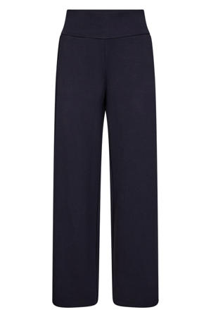 straight high waist casual broek marineblauw
