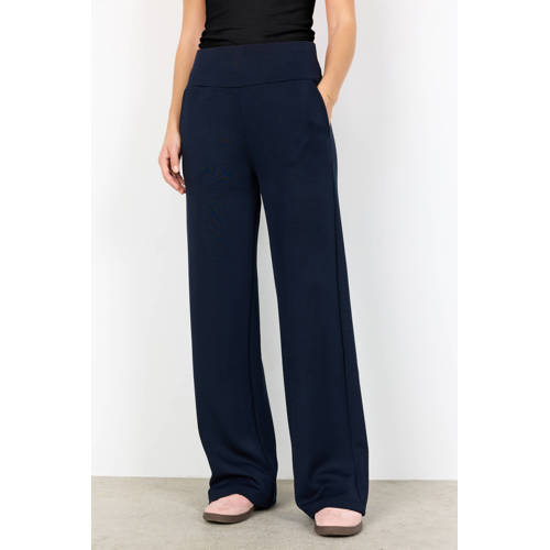 Soyaconcept straight high waist casual broek marineblauw afbeelding