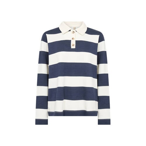 Soyaconcept gestreepte gebreide trui donkerblauw afbeelding