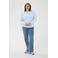 Kaffe Curve sweater met backprint lichtblauw