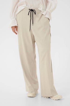 KCsirana casual broek met krijtstreep beige