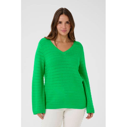 Kaffe Curve pullover groen ajour afbeelding