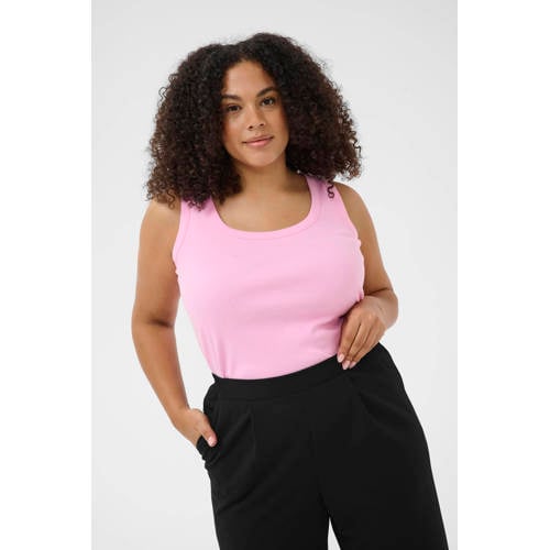 Kaffe Curve wide leg high waist casual broek zwart afbeelding