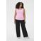 Kaffe Curve wide leg high waist casual broek zwart