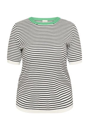 gestreepte T-shirt zwart