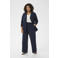 Kaffe Curve wide leg high waist casual broek donkerblauw