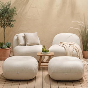 loungestoel Toro met hocket (set van 2)