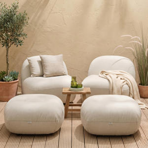 loungestoel Toro met hocket (set van 2)