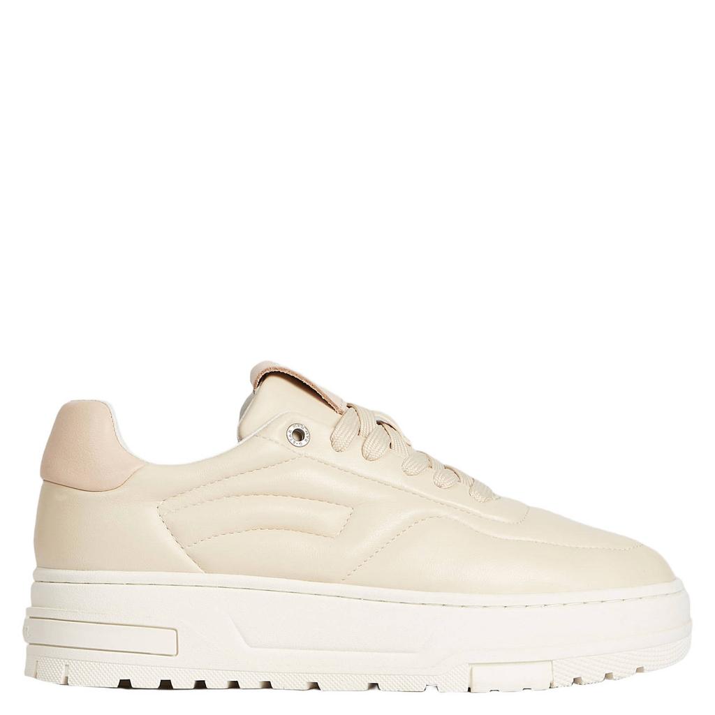 Beige dames G-STAR LHANA IV LEA sneakers van imitatieleer met veters