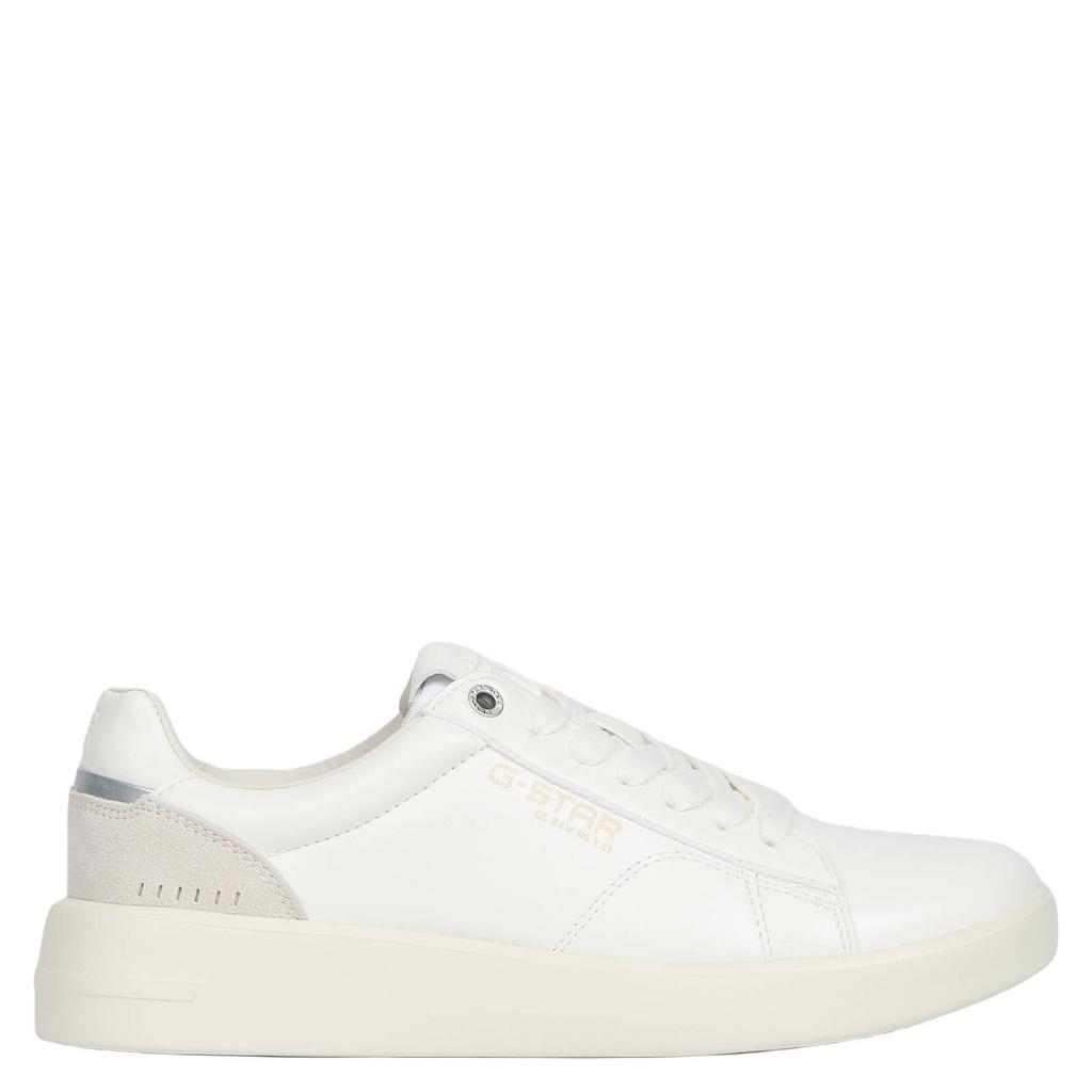 Witte dames G-STAR Luiza Lea W sneakers van imitatieleer en leer met veters