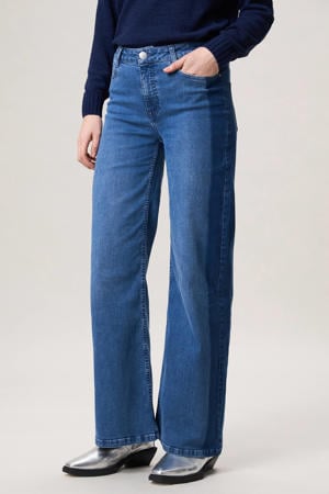 straight leg jeans medium blue denim