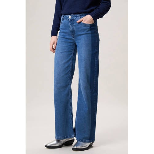 Miss Etam straight leg jeans medium blue denim afbeelding