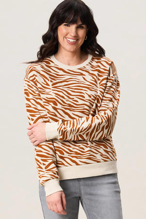 sweater met zebraprint oranje