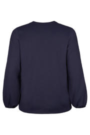 thumbnail: Miss Etam Plus gestreepte blousetop donkerblauw