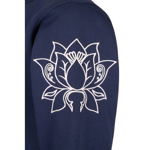 Miss Etam Plus gebloemde sweater donkerblauw afbeelding