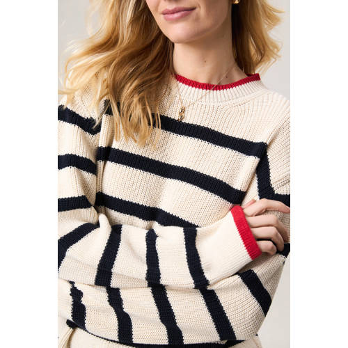Miss Etam gestreepte pullover ecru afbeelding