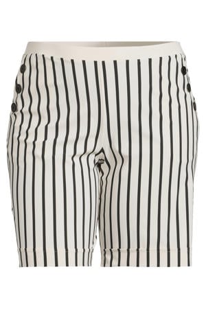 regular waist gestreepte casual short ecru