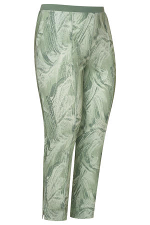 travelstof straight regular waist cropped broek
