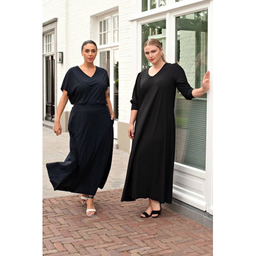 Plus Basics maxi rok donkerblauw afbeelding