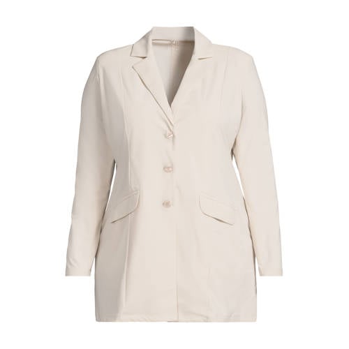 Plus Basics regular blazer ecru afbeelding