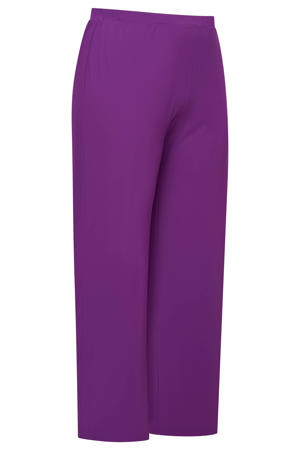 wide leg regular waist casual broek paars